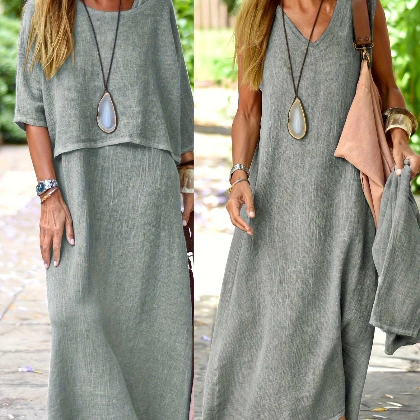 Nora - Vestido de dos piezas en lino auténtico