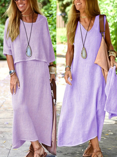 Nora - Vestido de dos piezas en lino auténtico