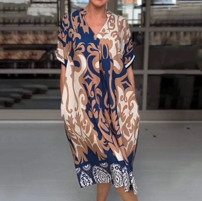 Elena - Vestido boho con escote en V floral