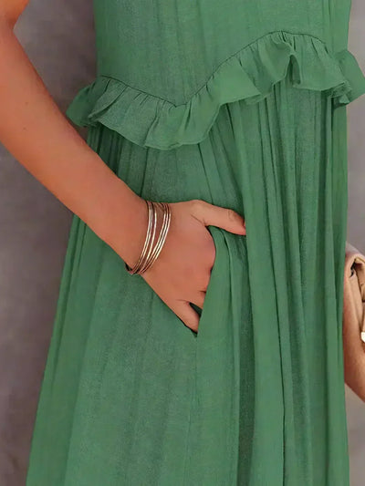 Anita - Elegante vestido sin mangas con volantes