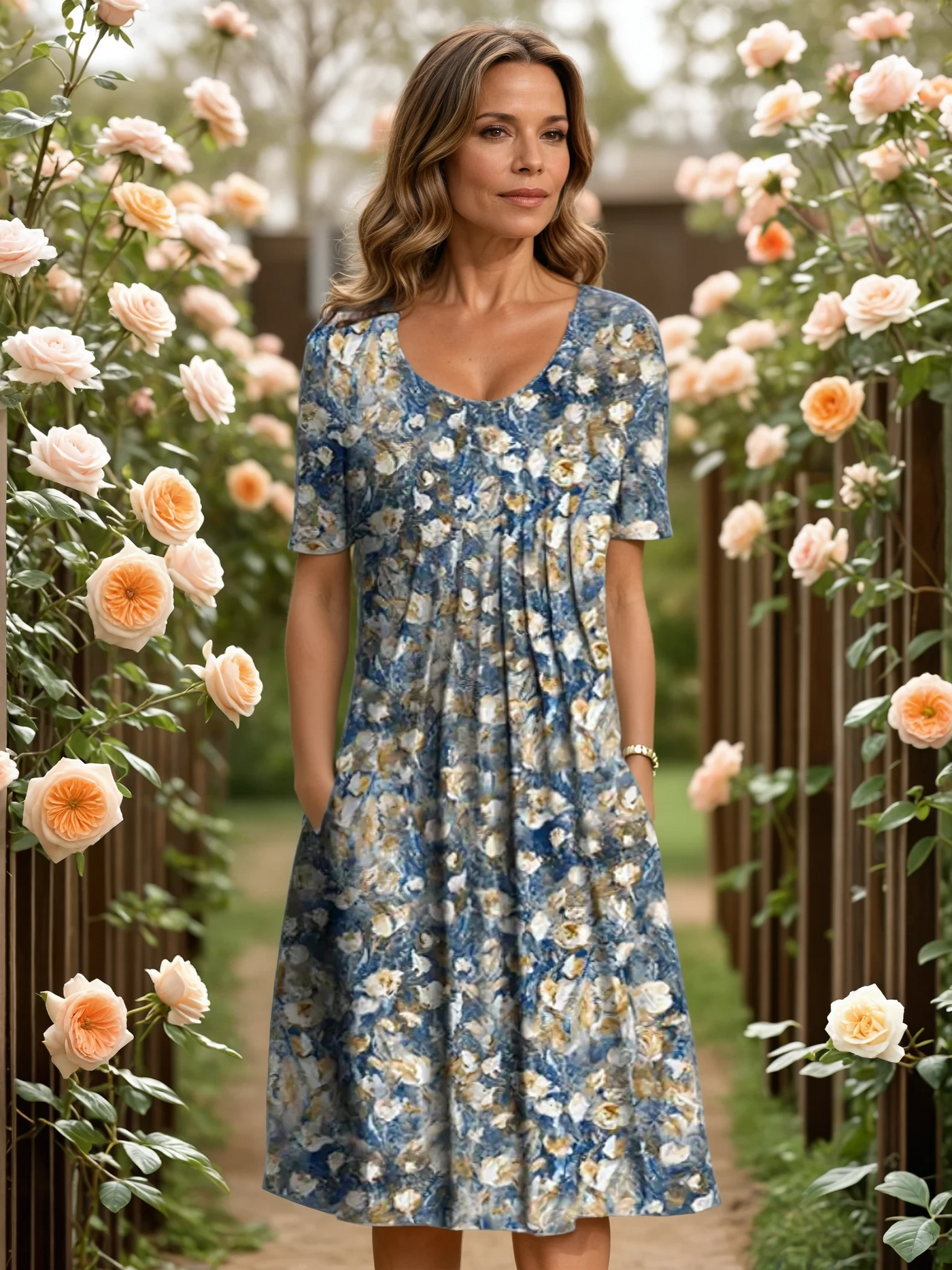 Lola - Vestido midi veraniego con estampado floral y corte favorecedor