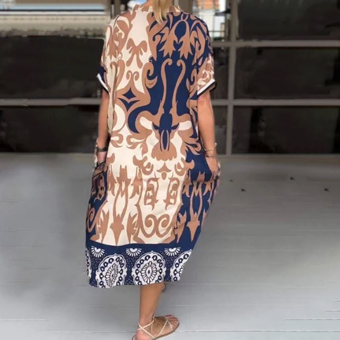Elena - Vestido boho con escote en V floral