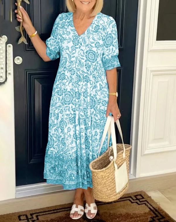 Alina - Vestido bohemio con escote en V