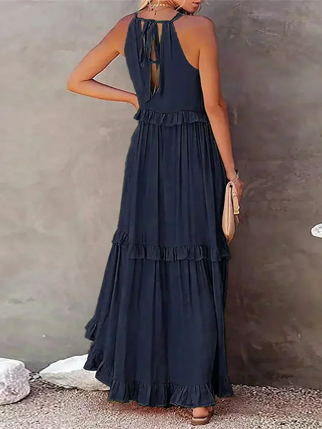 Anita - Elegante vestido sin mangas con volantes
