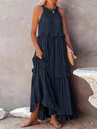 Anita - Elegante vestido sin mangas con volantes