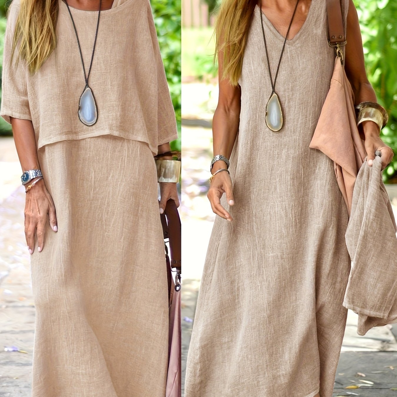 Nora - Vestido de dos piezas en lino auténtico