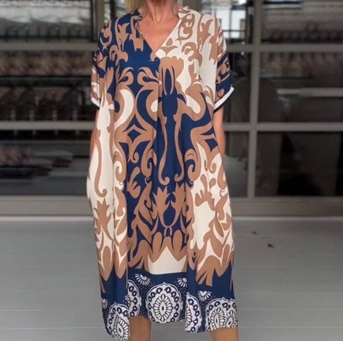 Elena - Vestido boho con escote en V floral
