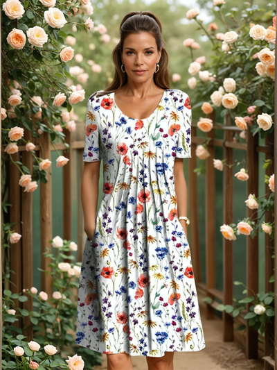 Lola - Vestido midi veraniego con estampado floral y corte favorecedor