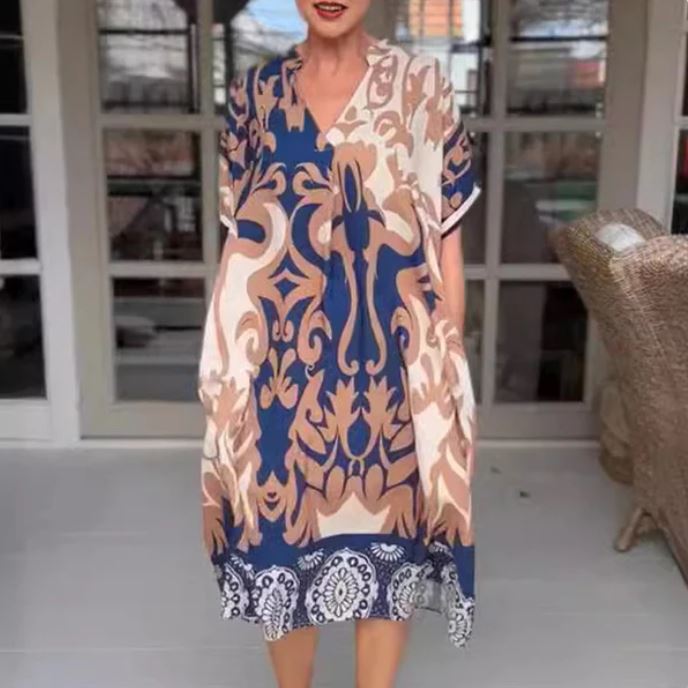 Elena - Vestido boho con escote en V floral