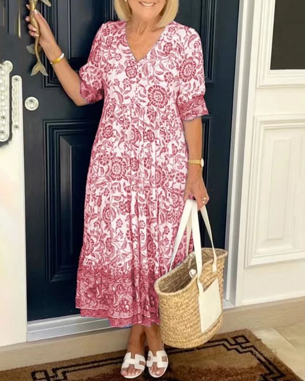 Alina - Vestido bohemio con escote en V
