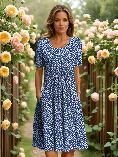 Lola - Vestido midi veraniego con estampado floral y corte favorecedor