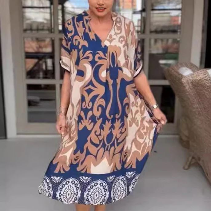 Elena - Vestido boho con escote en V floral