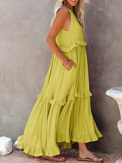 Anita - Elegante vestido sin mangas con volantes