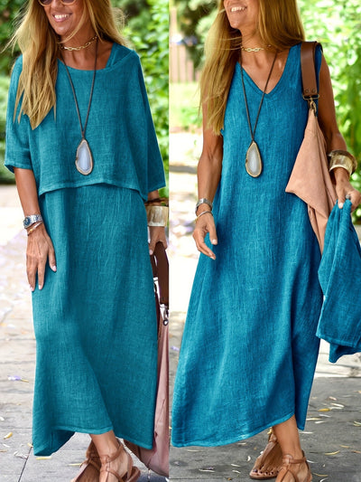 Nora - Vestido de dos piezas en lino auténtico
