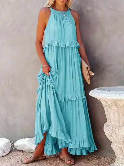 Anita - Elegante vestido sin mangas con volantes