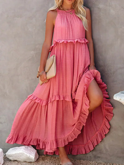 Anita - Elegante vestido sin mangas con volantes