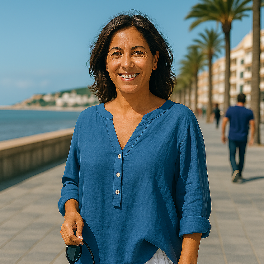 Freya - Blusa de lino y algodón de verano