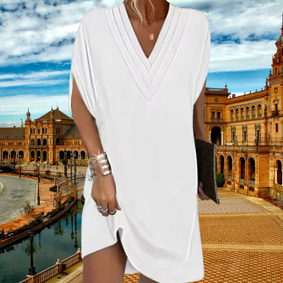 Leya - Vestido de verano con volantes y cuello en V