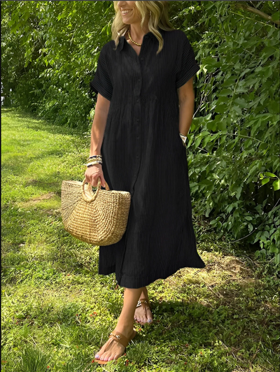 Coco - Vestido camisero a rayas con bolsillos