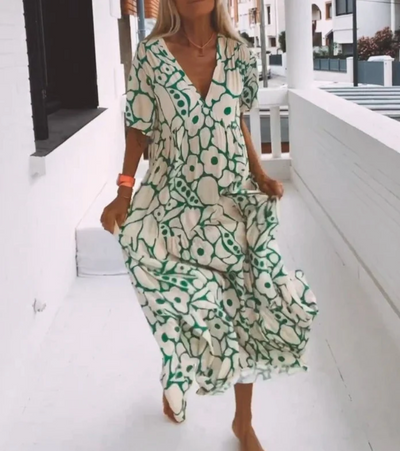 Adriana - Vestido boho suelto con estampado