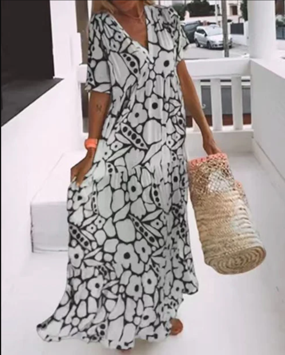 Adriana - Vestido boho suelto con estampado