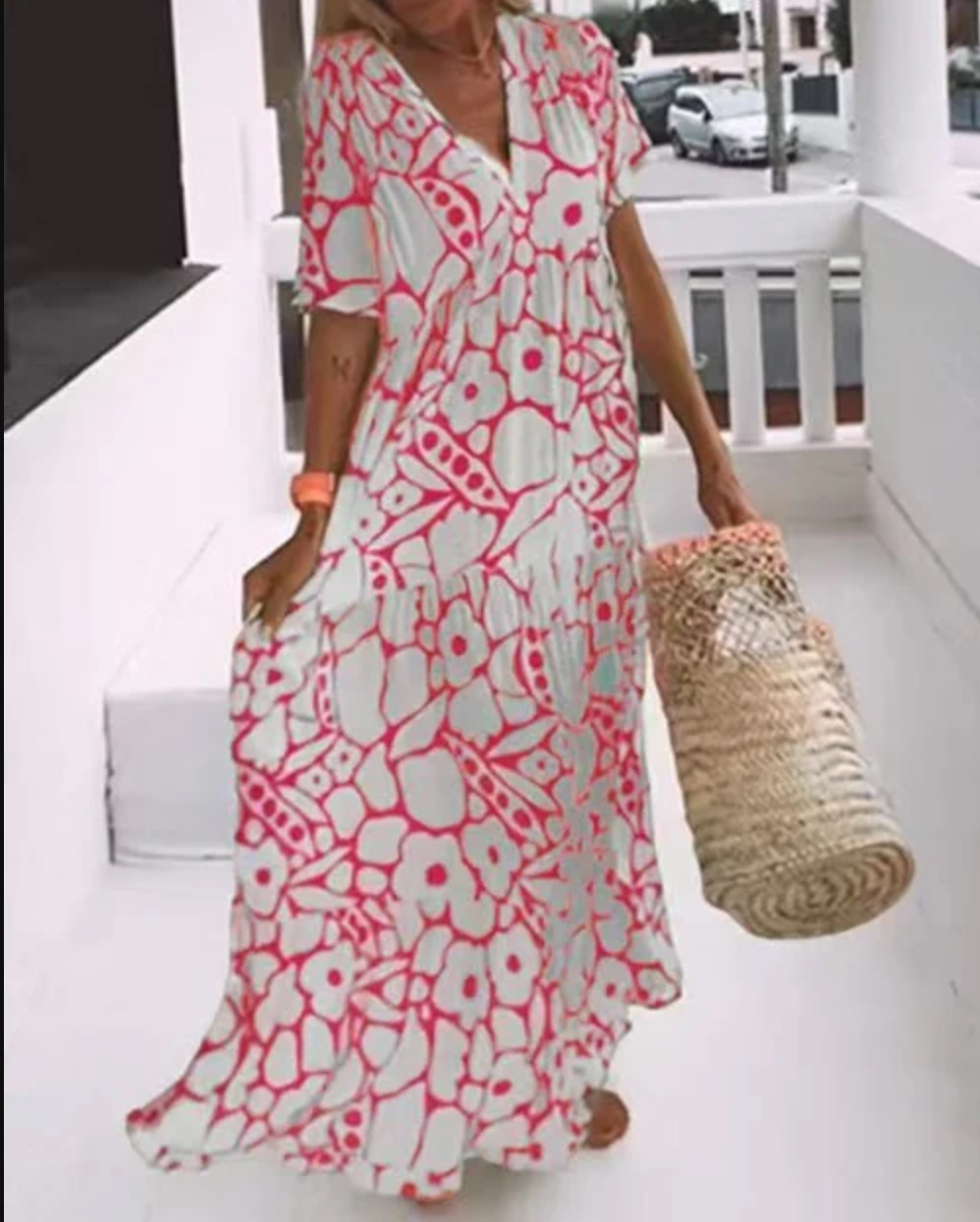 Adriana - Vestido boho suelto con estampado