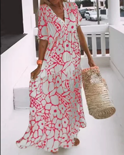 Adriana - Vestido boho suelto con estampado
