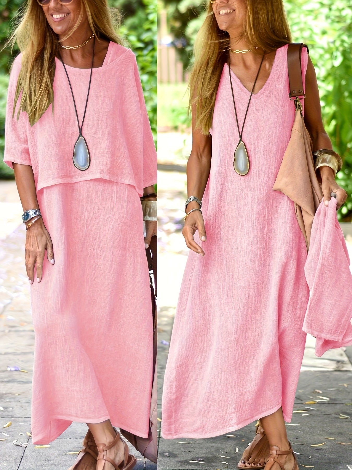 Nora - Vestido de dos piezas en lino auténtico