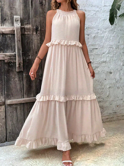 Anita - Elegante vestido sin mangas con volantes