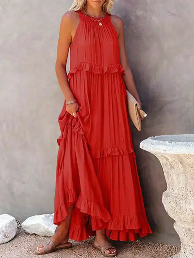 Anita - Elegante vestido sin mangas con volantes