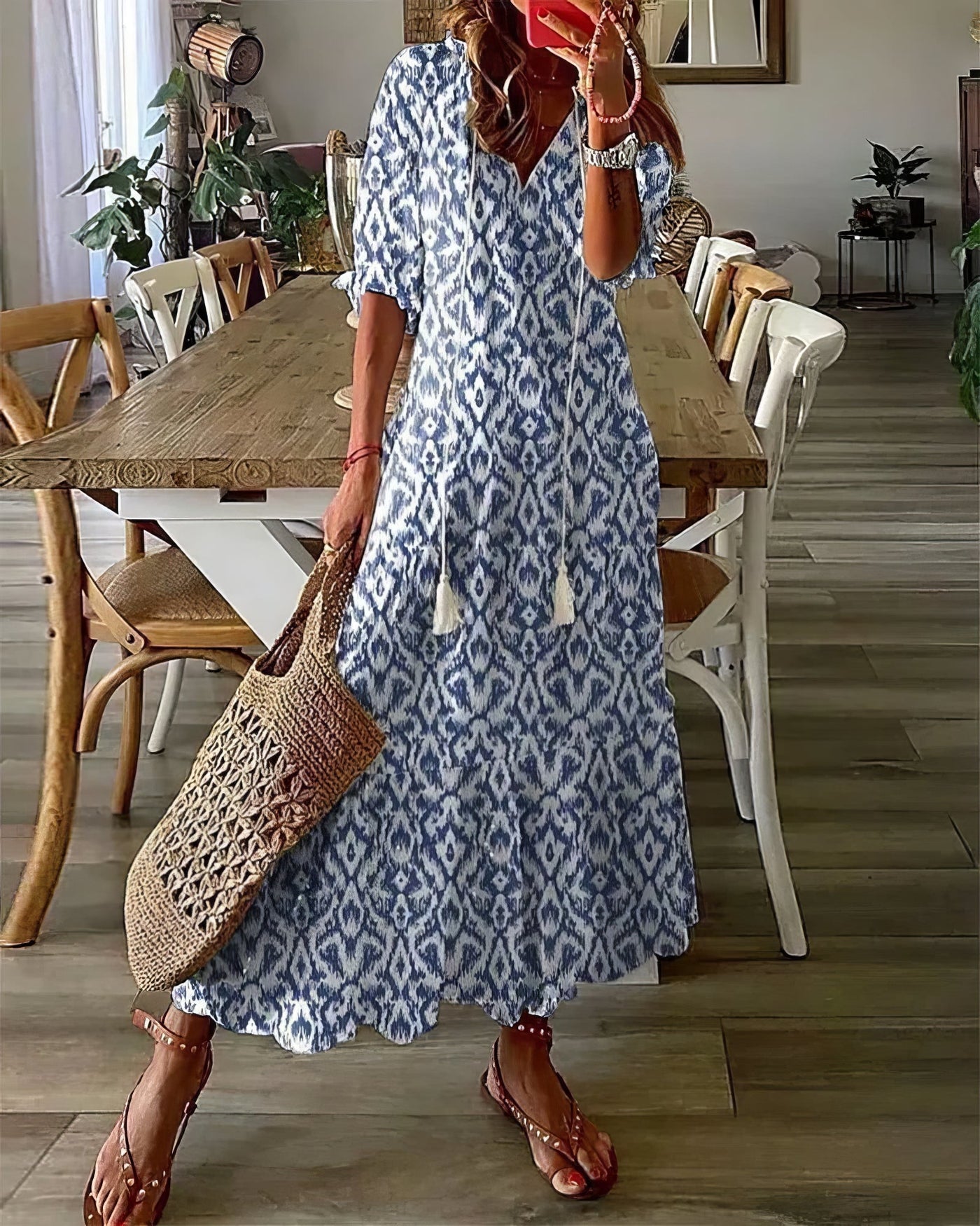 Valeria – Vestido boho con cobertura abdominal
