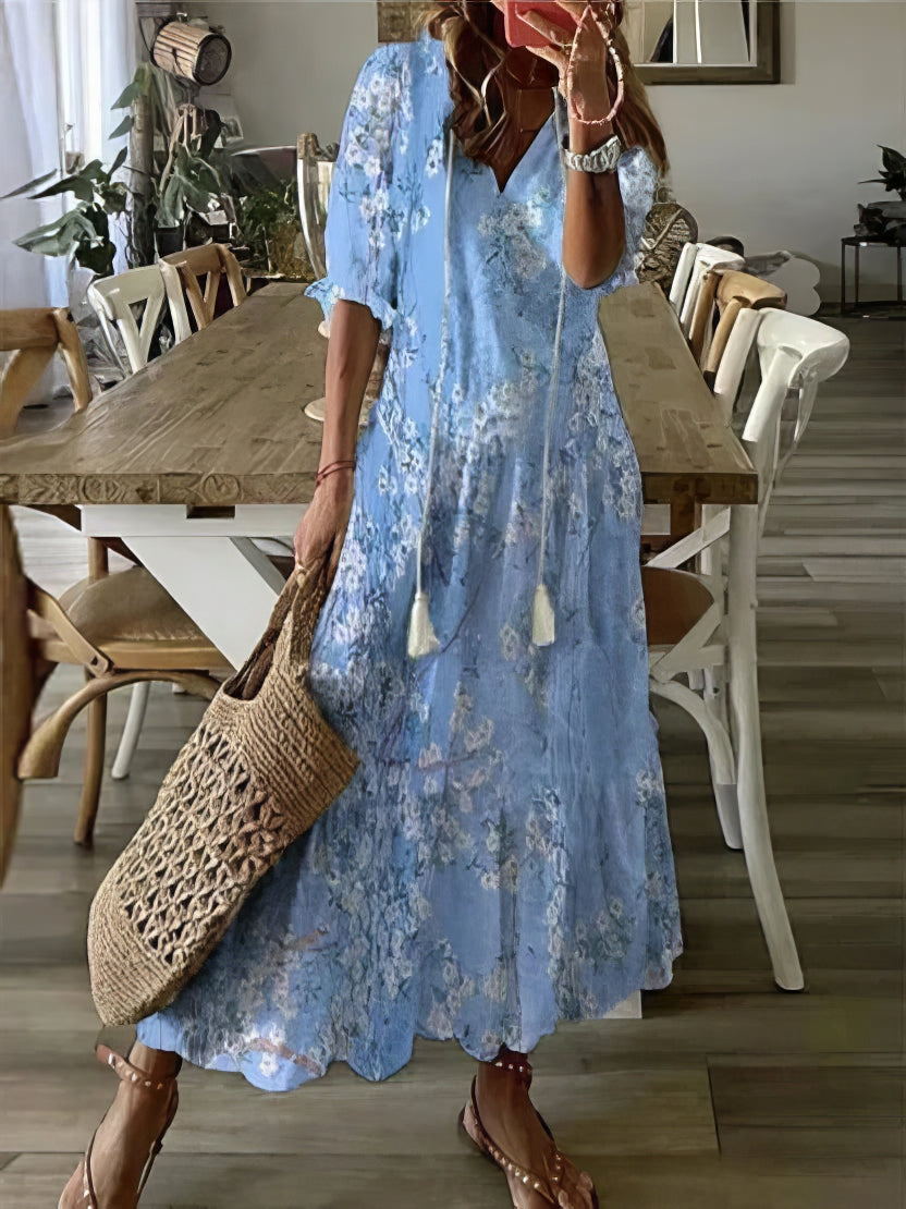 Valeria – Vestido boho con cobertura abdominal
