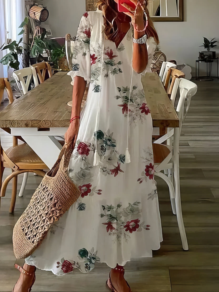 Valeria – Vestido boho con cobertura abdominal