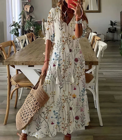 Valeria – Vestido boho con cobertura abdominal