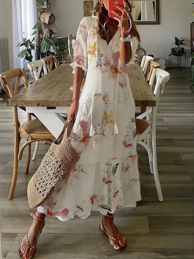 Valeria – Vestido boho con cobertura abdominal